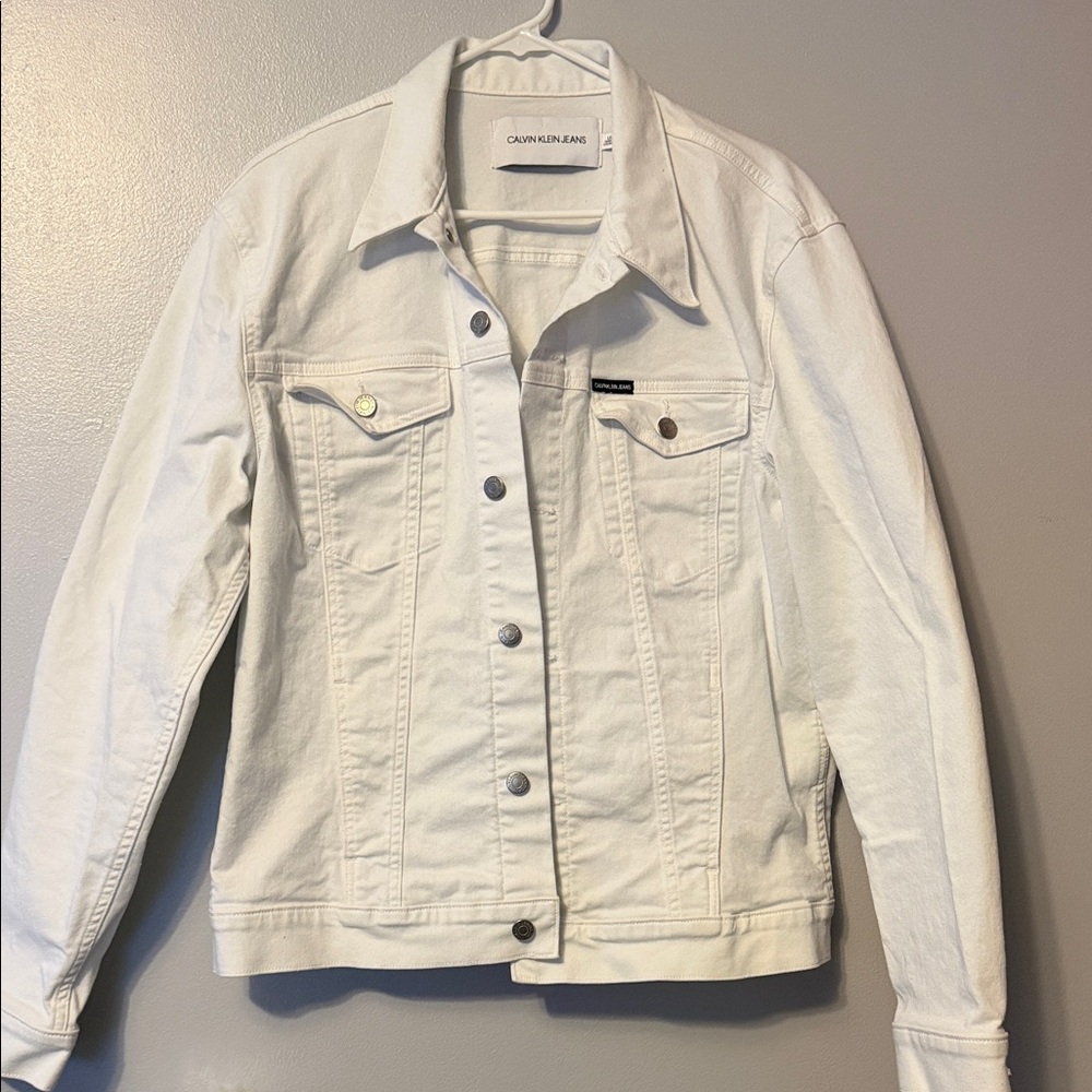 Calvin Klein Men's White Jean Jacket